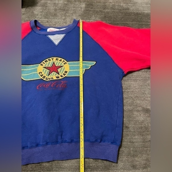 Rare Vintage Retro Coca-Cola Red and Blue Logo Crewneck Sweatshirt Medium - Picture 9 of 9